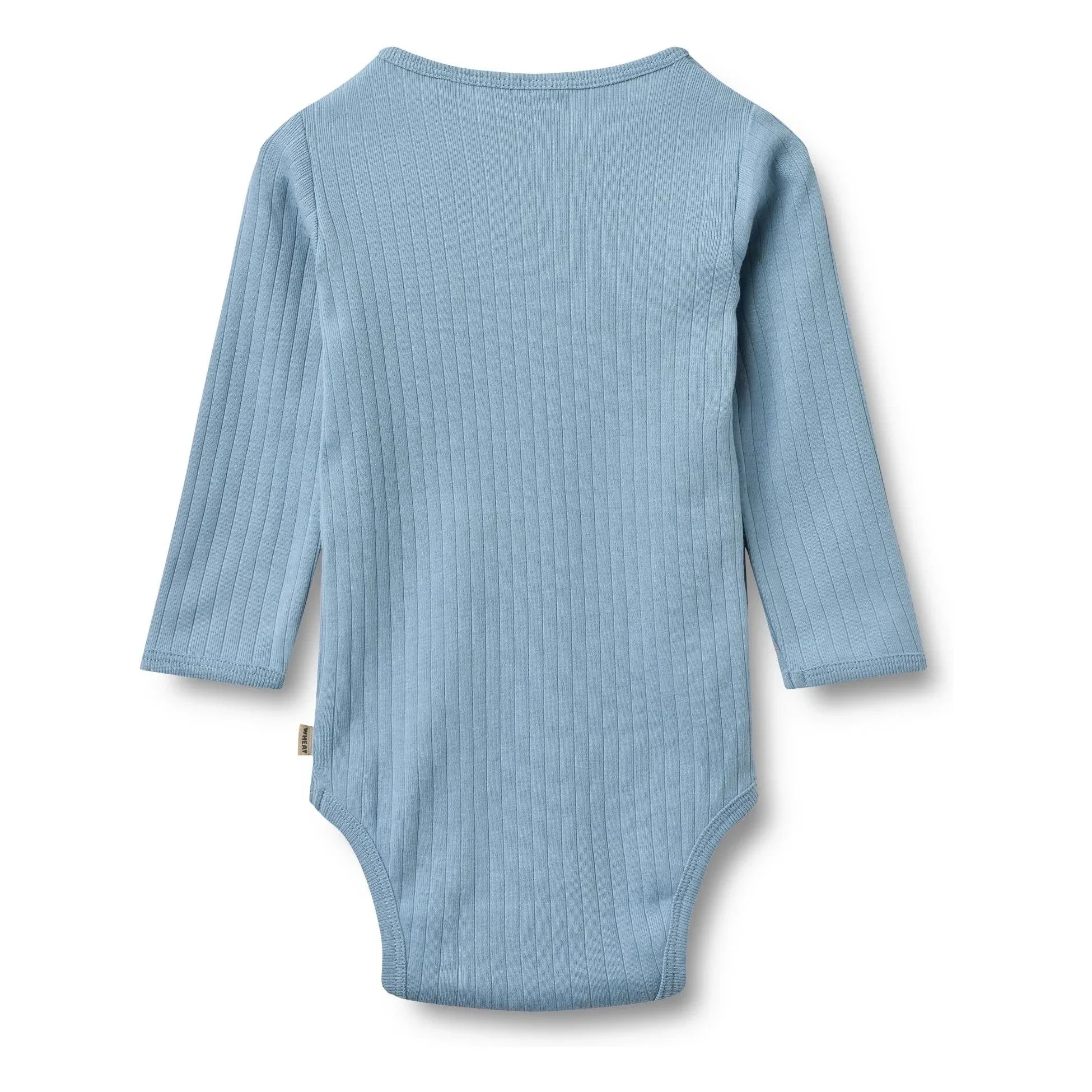 Wheat - Berti Organic Cotton Ribbed Bodysuit | Light Blue