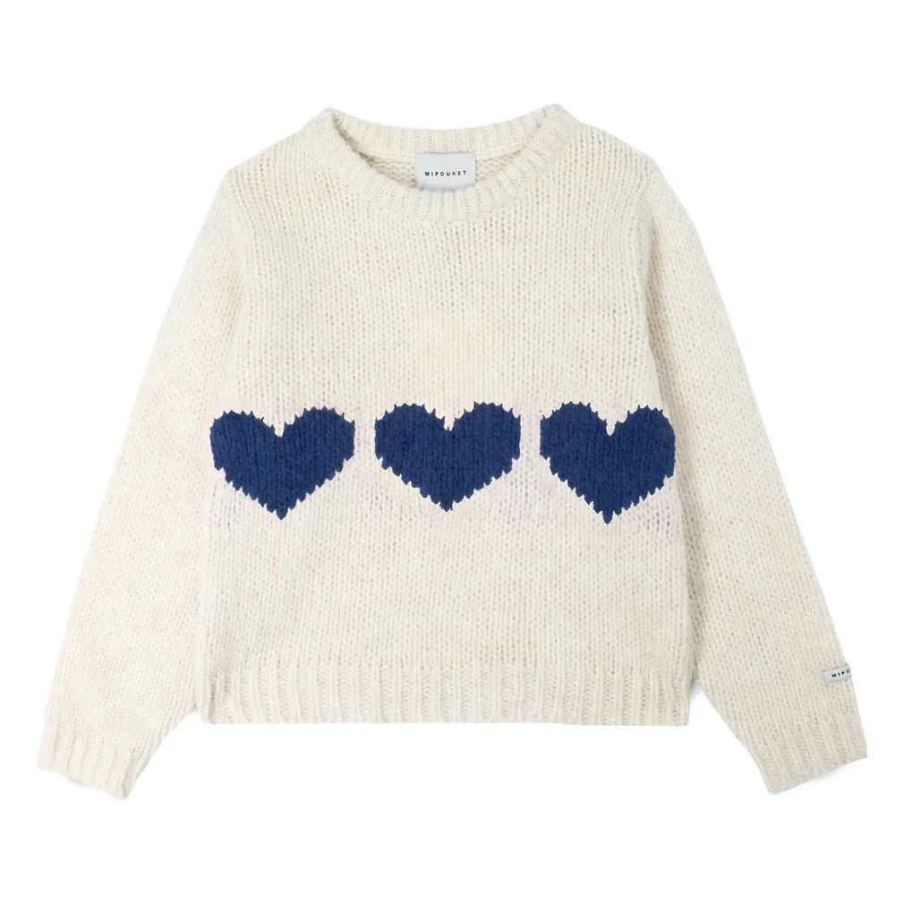 Mipounet - Mia Hearts Sweater | Cream