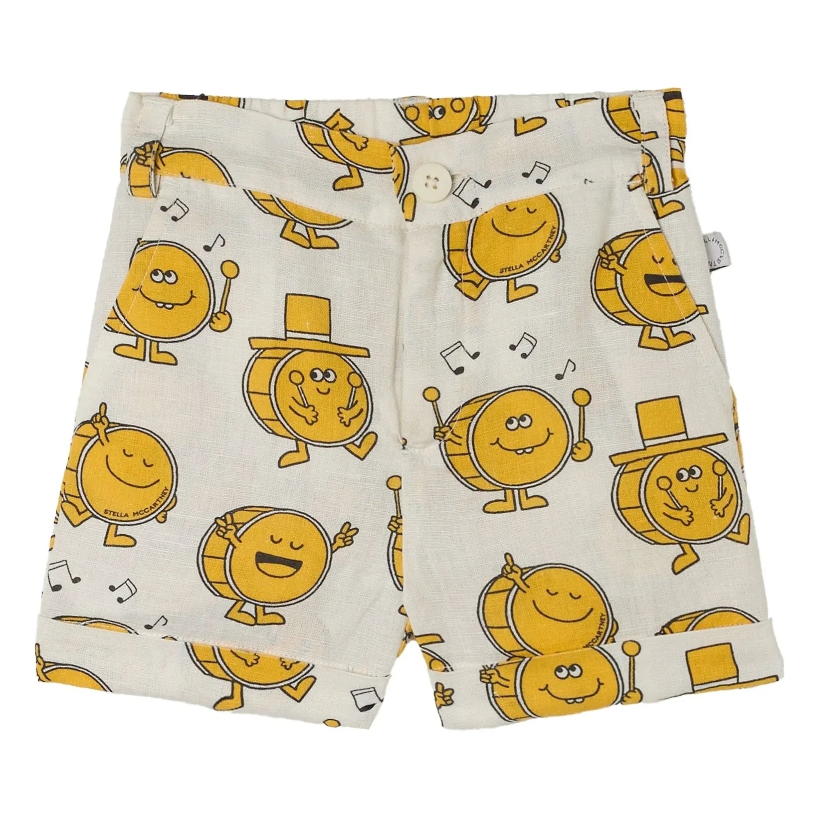 Stella McCartney Kids - Music Shorts Linen and Organic Cotton | Ivory