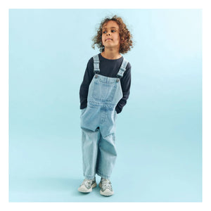 Wheat - Denim Marley Organic Cotton Overalls | Light Blue