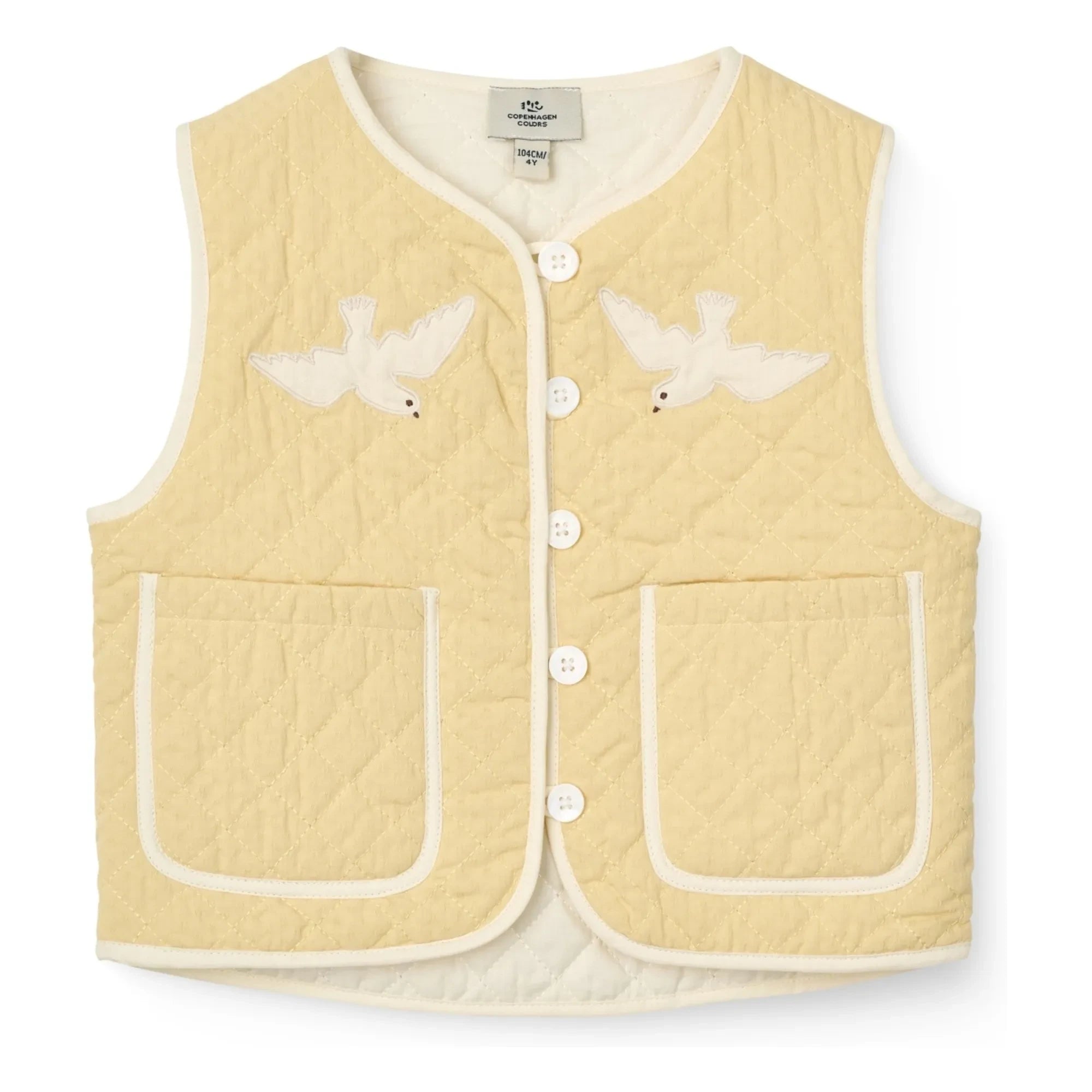 Copenhagen Colors - Sleeveless Quilted Organic Cotton Jacket | Pale Yellow