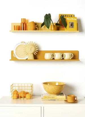 Mustard Made - Ledge Metal Wall Shelf | Pale Yellow