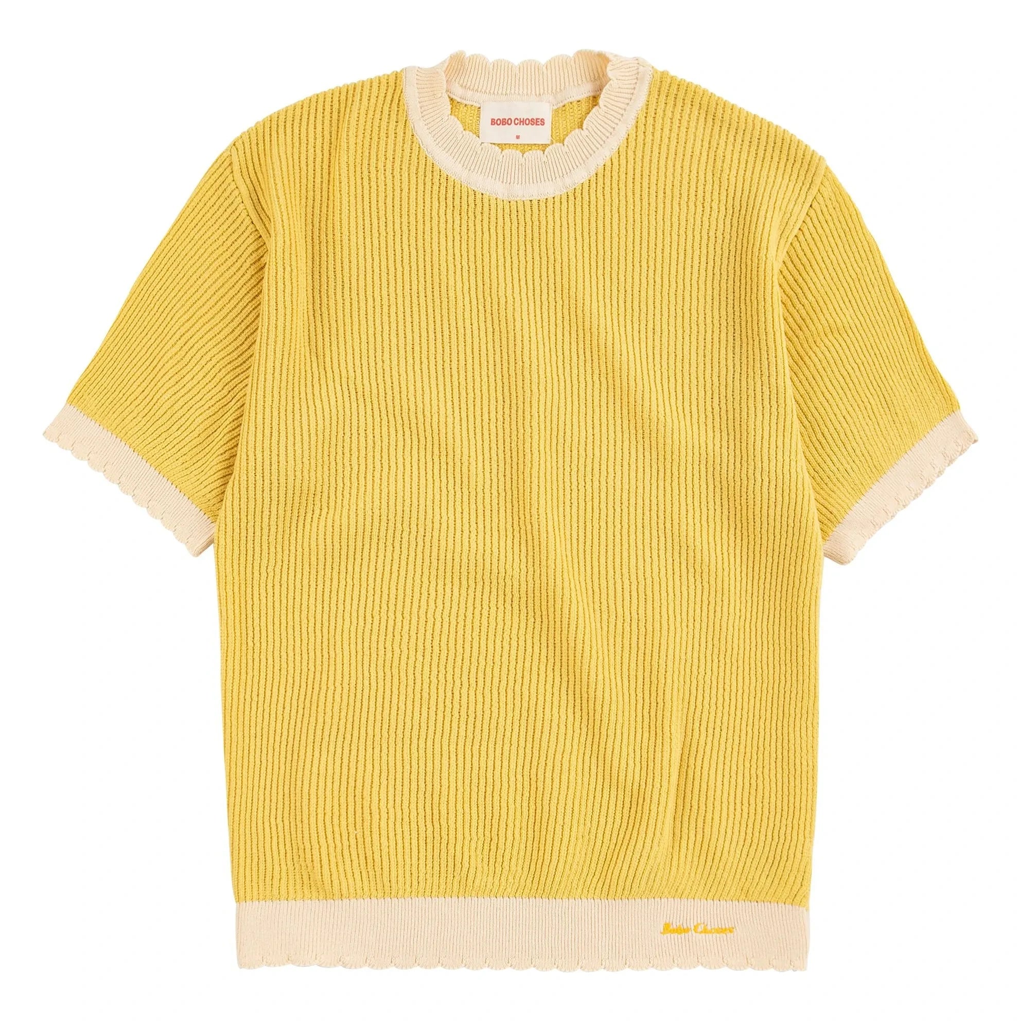 Bobo Choses - Organic cotton openwork sweater | Yellow