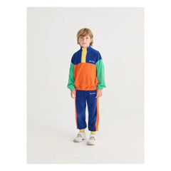 Bobo Choses - Renk bloklu organik pamuklu havlu sweatshirt | Turuncu