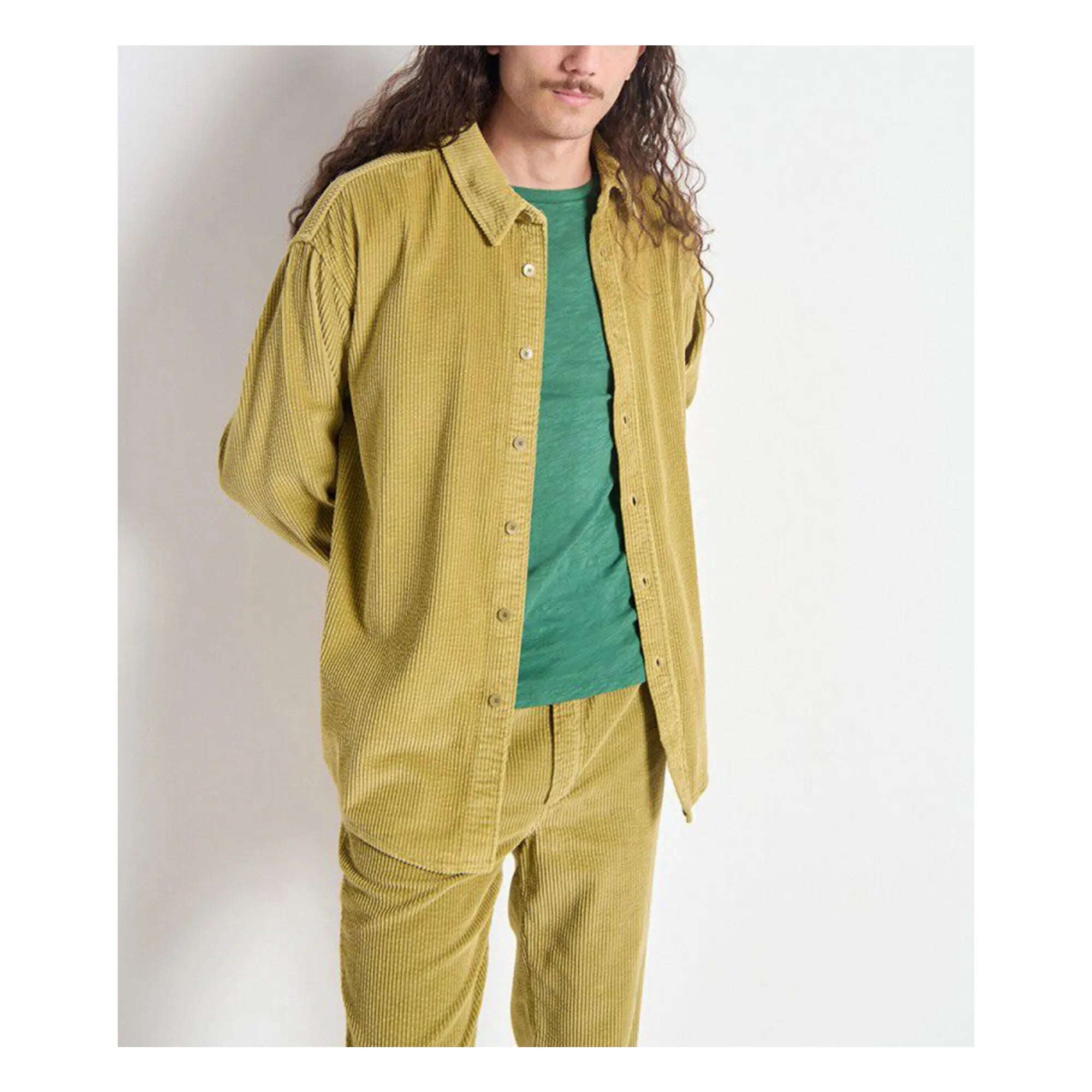 American Vintage - Padow Velvet Shirt | Light Khaki