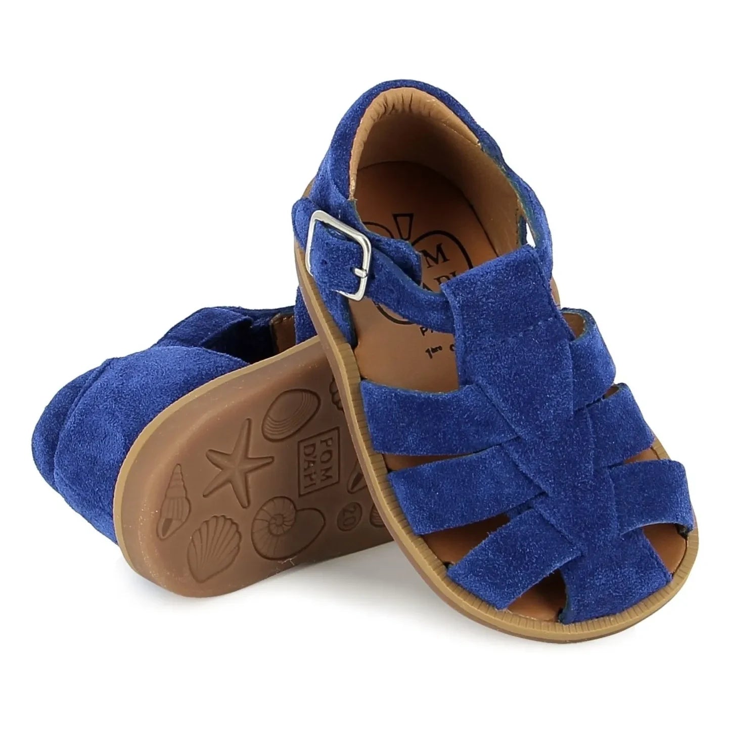 Pom d'Api - Poppy Daddy Velvet Sandals | Electric Blue