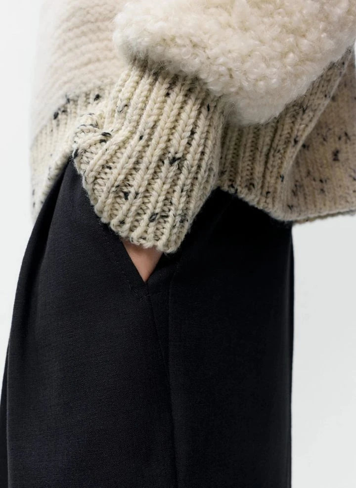 Cordera - Marled Merino Wool Cardigan | Beige