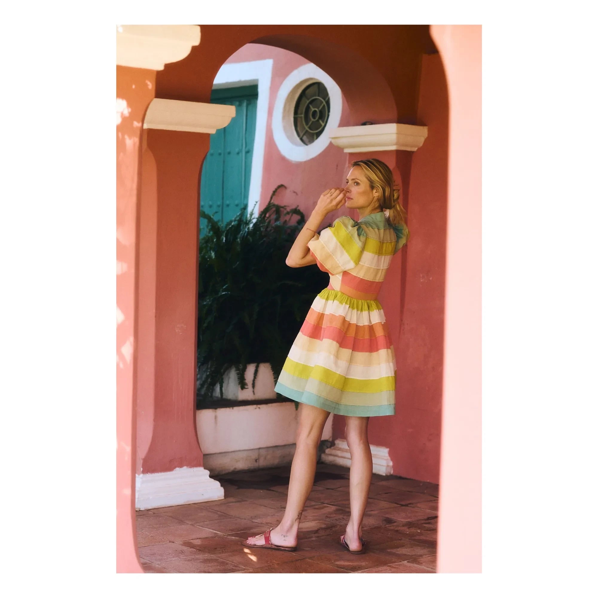 Maria de la Orden - Daisy Cotton Dress | Blue Green
