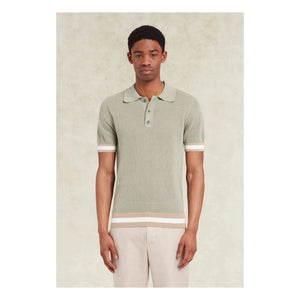 Ché Studios - Quinn Cotton Polo T-shirt | Beige - Green