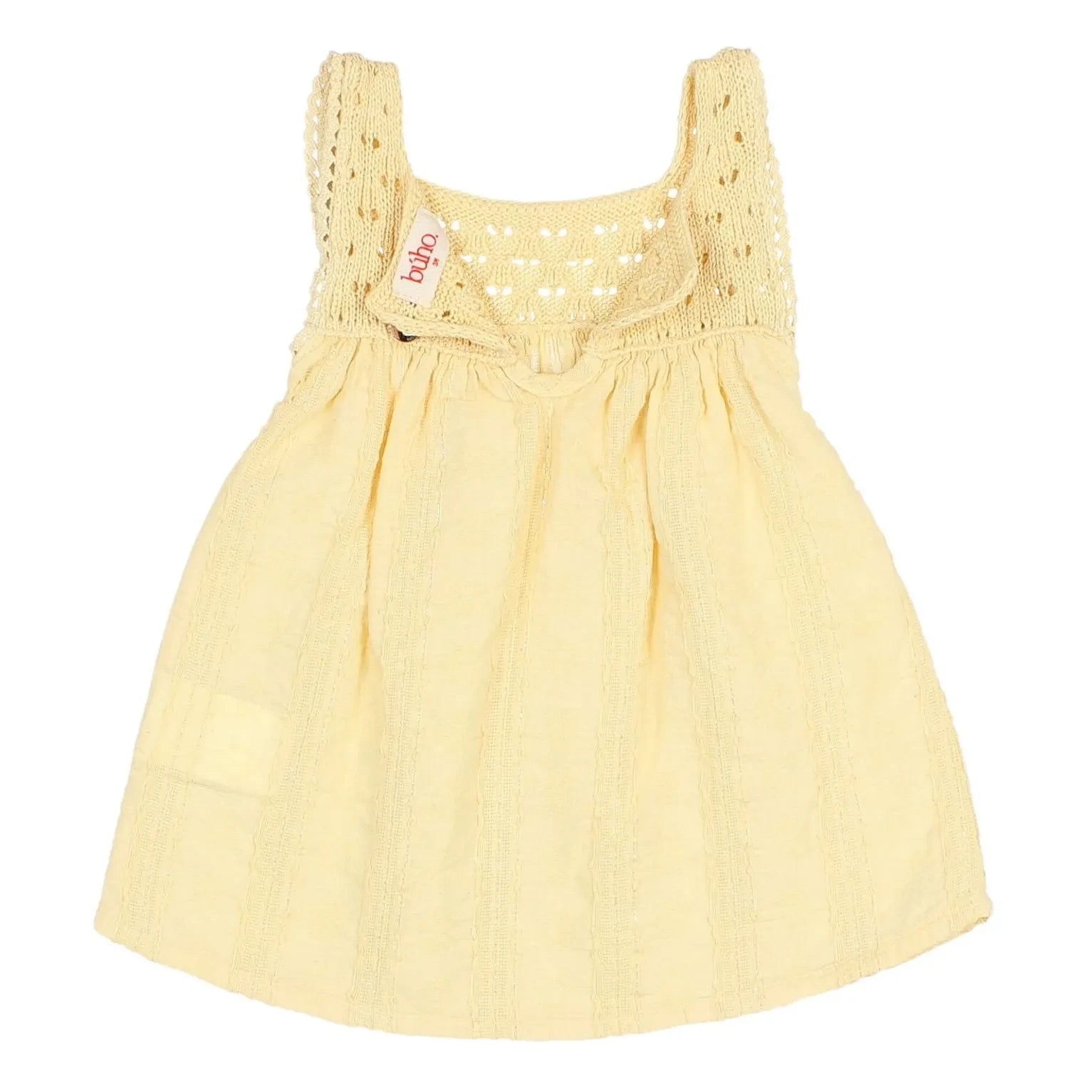 Búho - Boho Lurex Organic Cotton Dress | Yellow