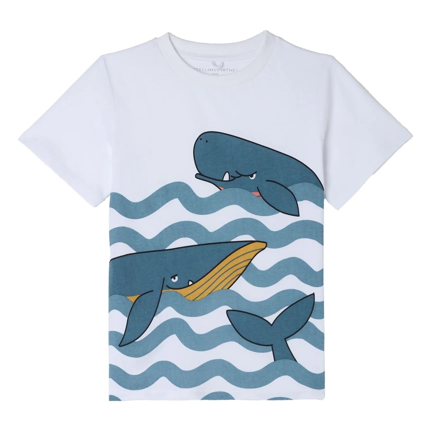 Stella McCartney Kids - Whales & Waves Organic Cotton T-Shirt | Blue