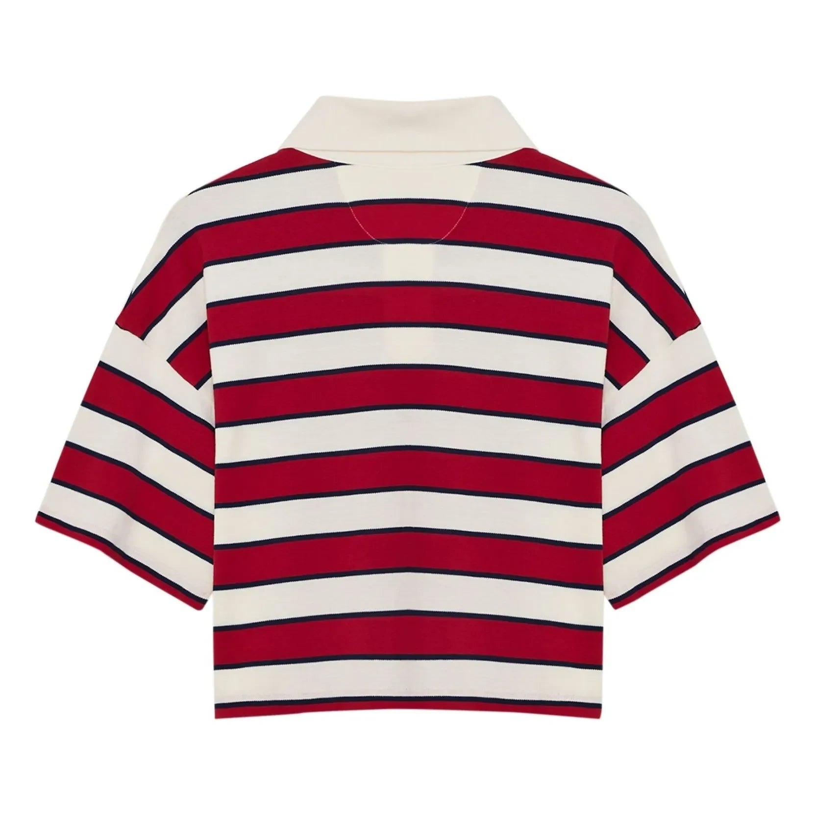 the new society - Acacia Striped Cotton Polo | Red
