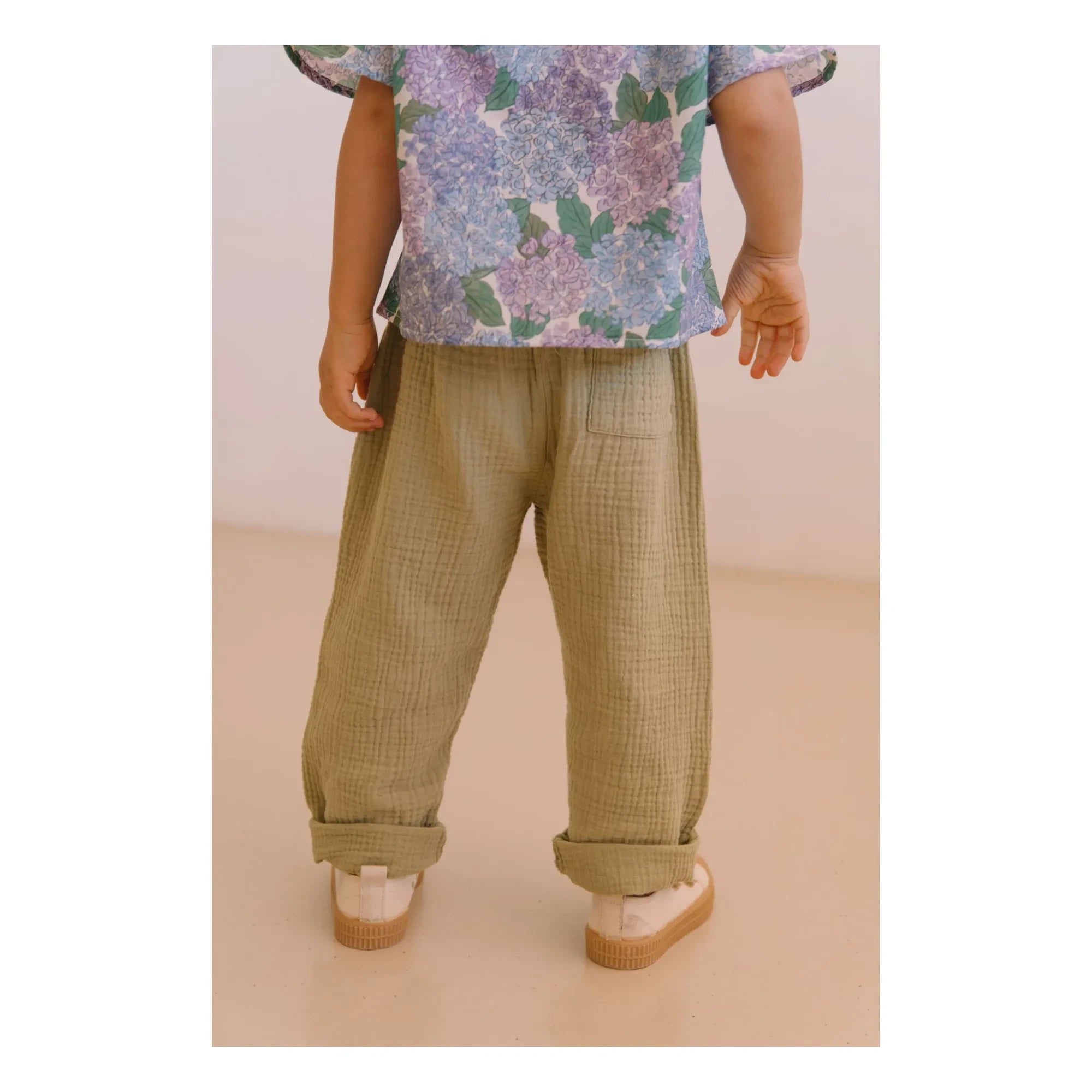 Studio Bohème - Cousin Gaze Organic Cotton Waffle Pants | Light Khaki