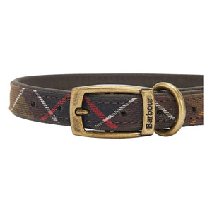 Barbour - Ekose köpek tasması | Koyu bej kahverengi