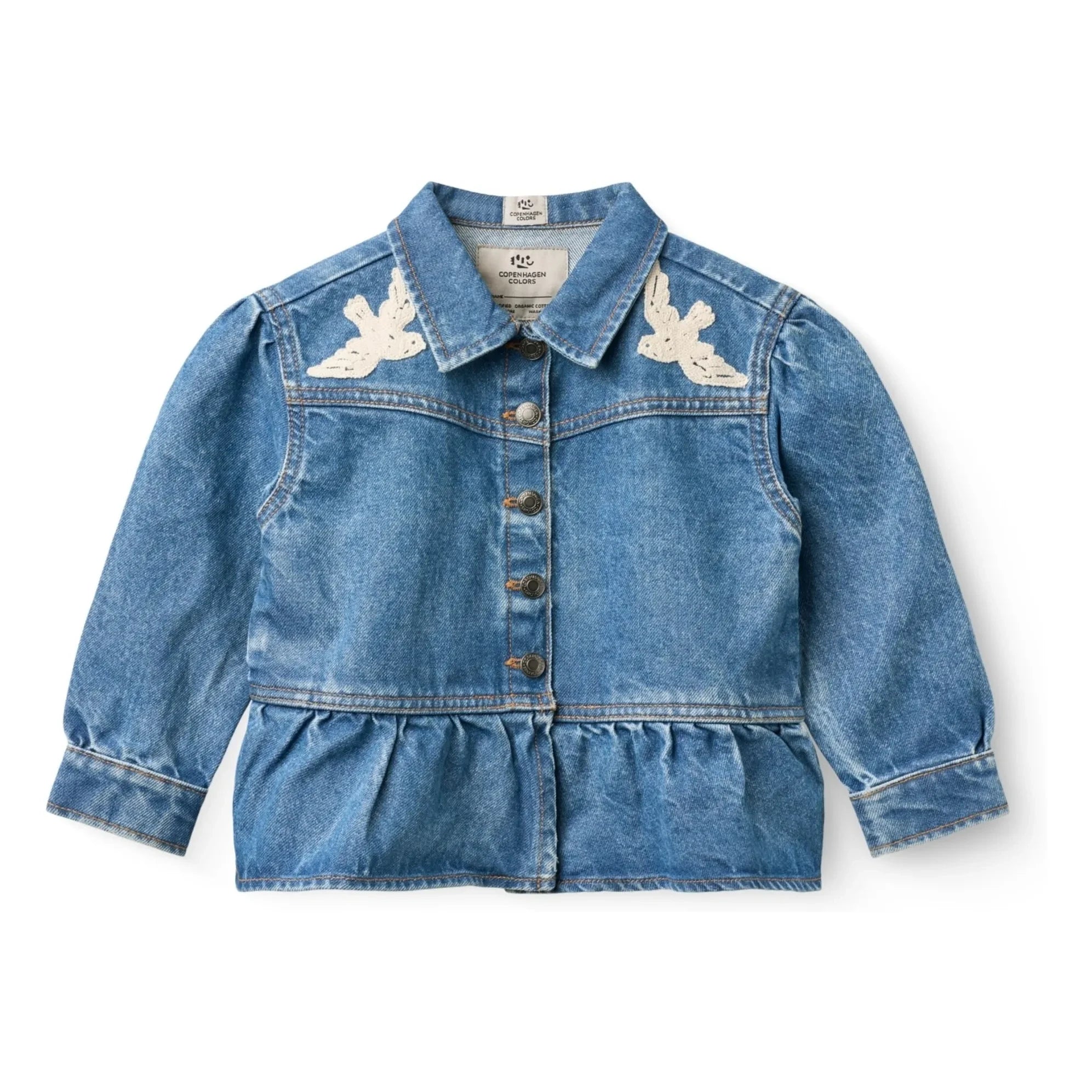 Copenhagen Colors - Denim Jacket Birds Organic Cotton | Blue