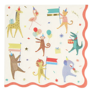 Meri Meri - Animal Parade Paper Napkins - Set of 16