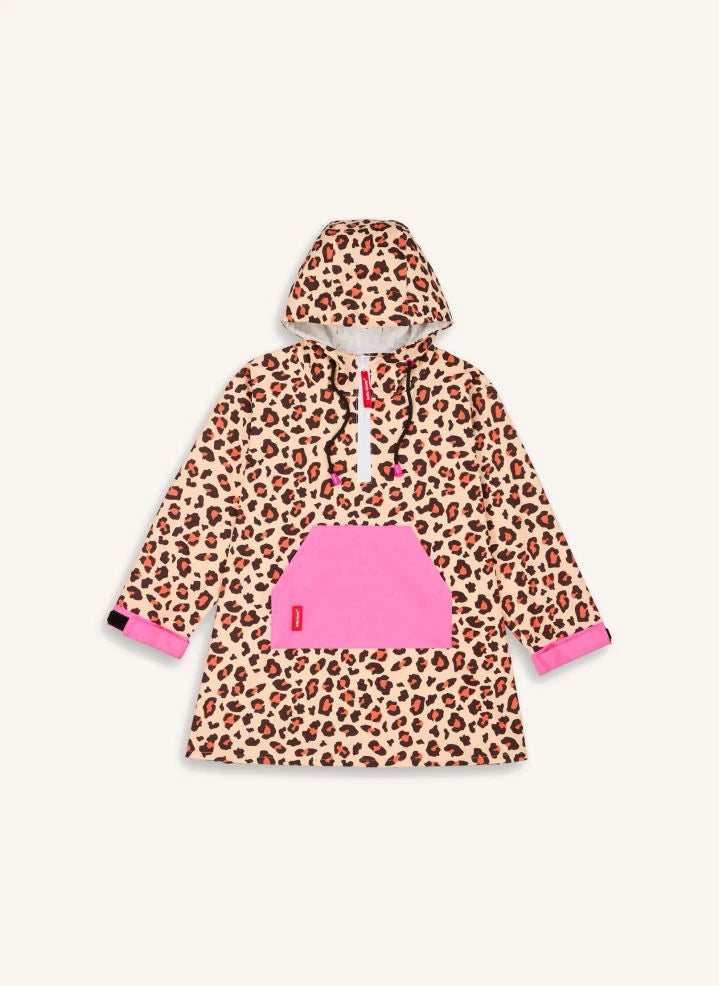 Hello Hossy - Waterproof Leopard Print Short Poncho | Brown