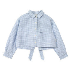 Mipounet - Sylvie Striped Bow Shirt | Light Blue
