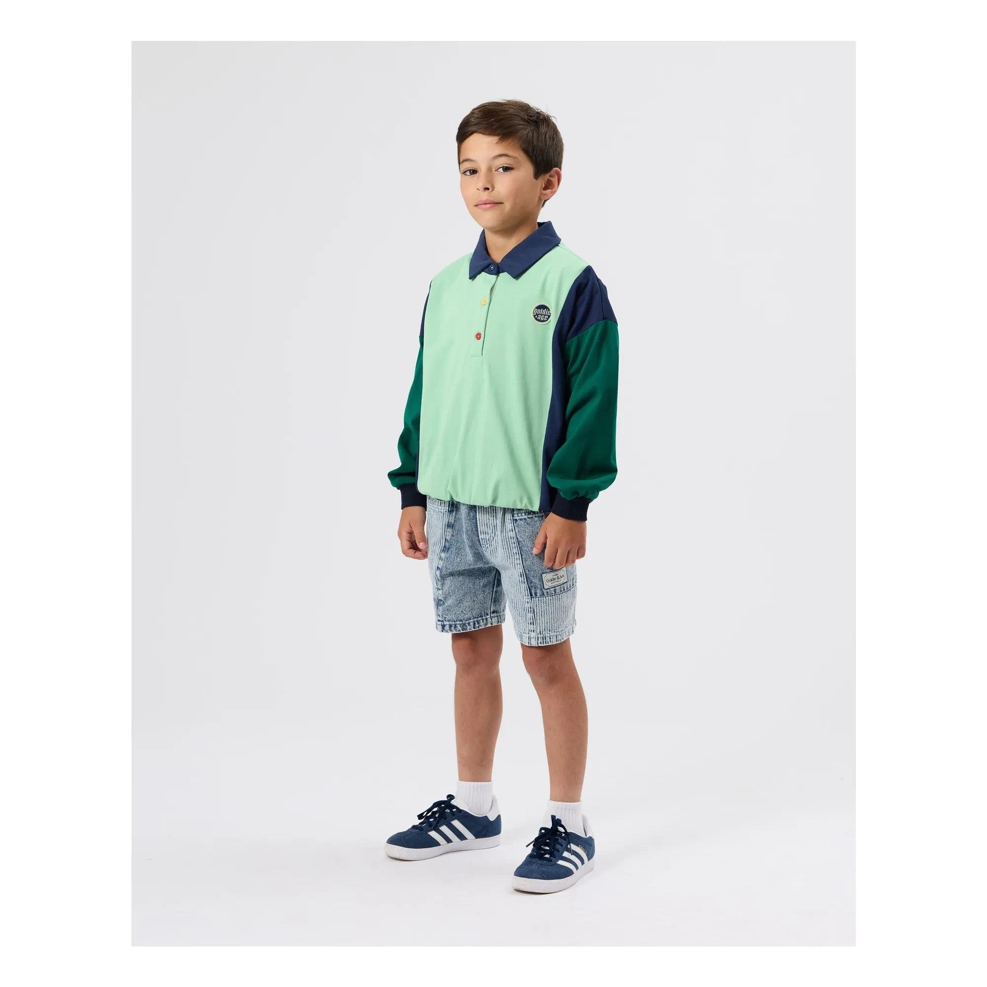 Goldie + Ace - Rugby Polo Collar Sweatshirt | Green