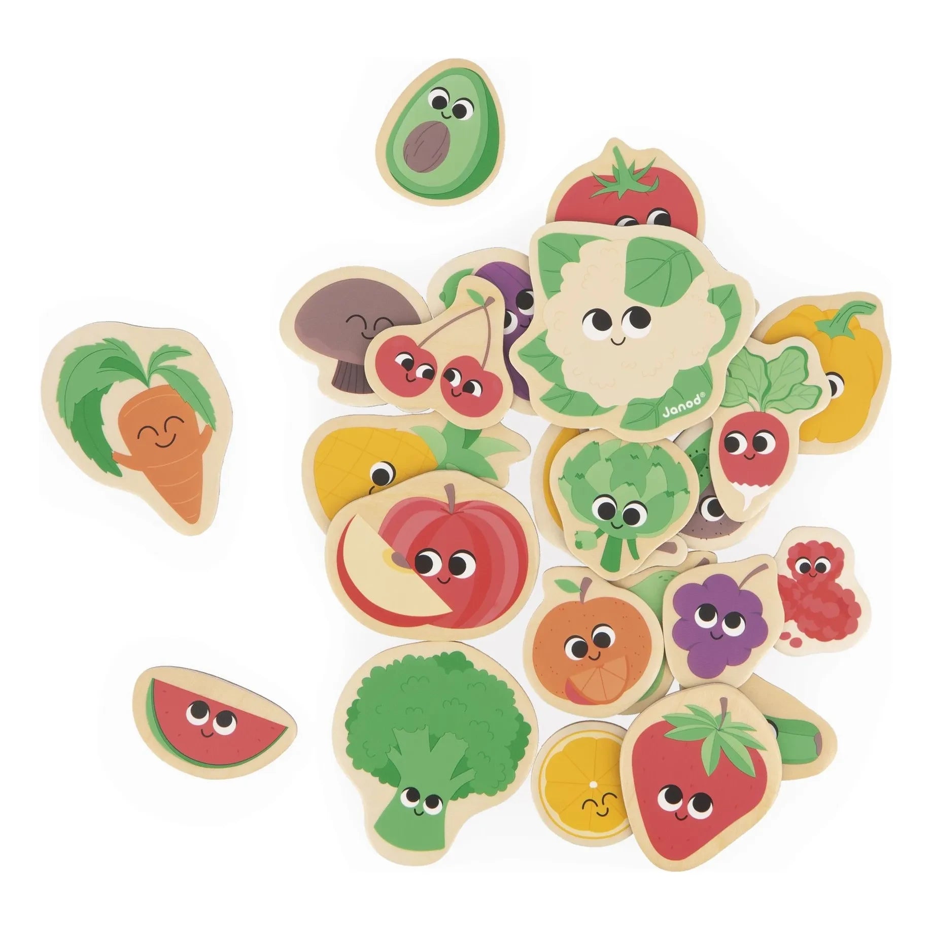 Janod - Magnets - Fruits and Vegetables - 24 Pieces