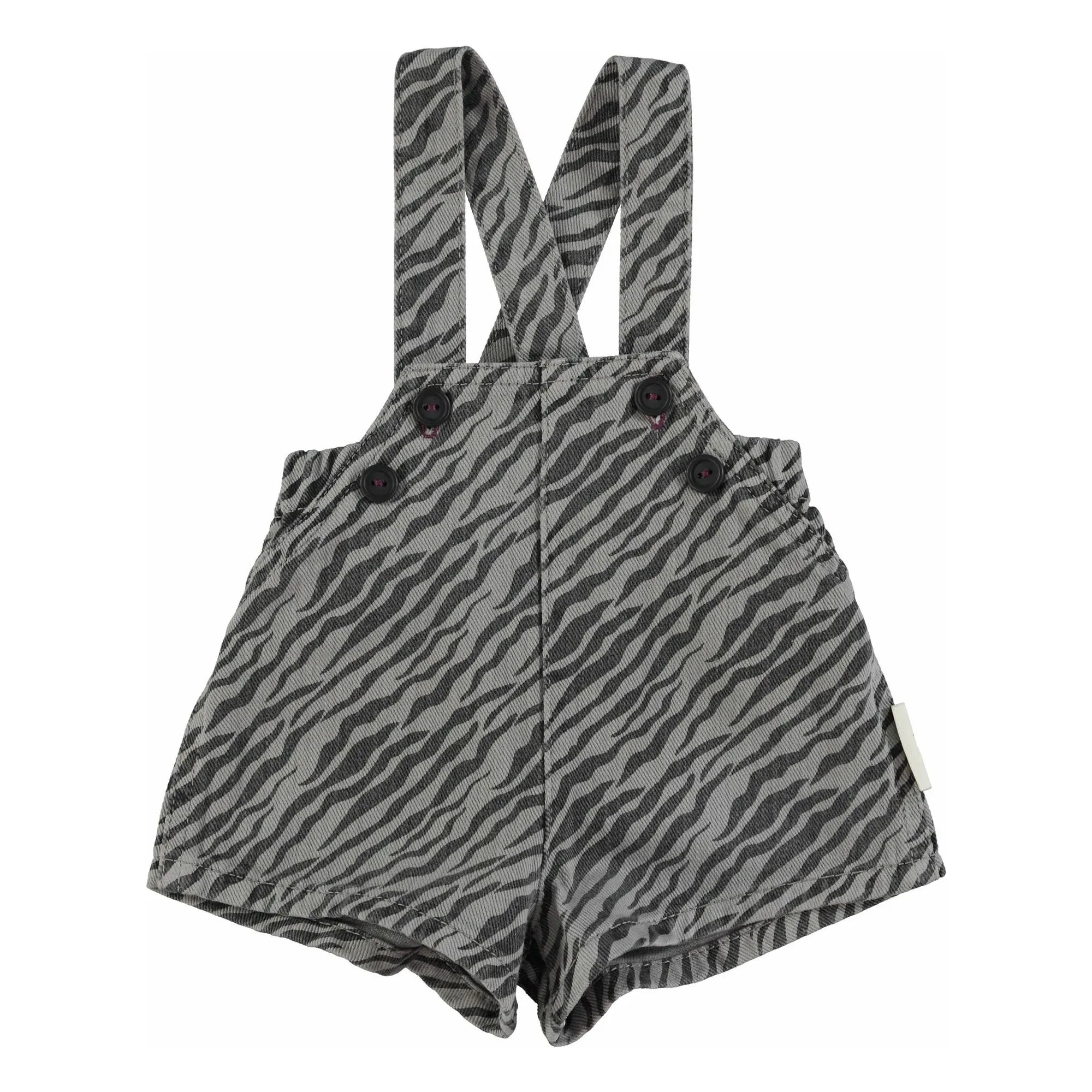 Piupiuchick - Zebra Short Overalls | Gray