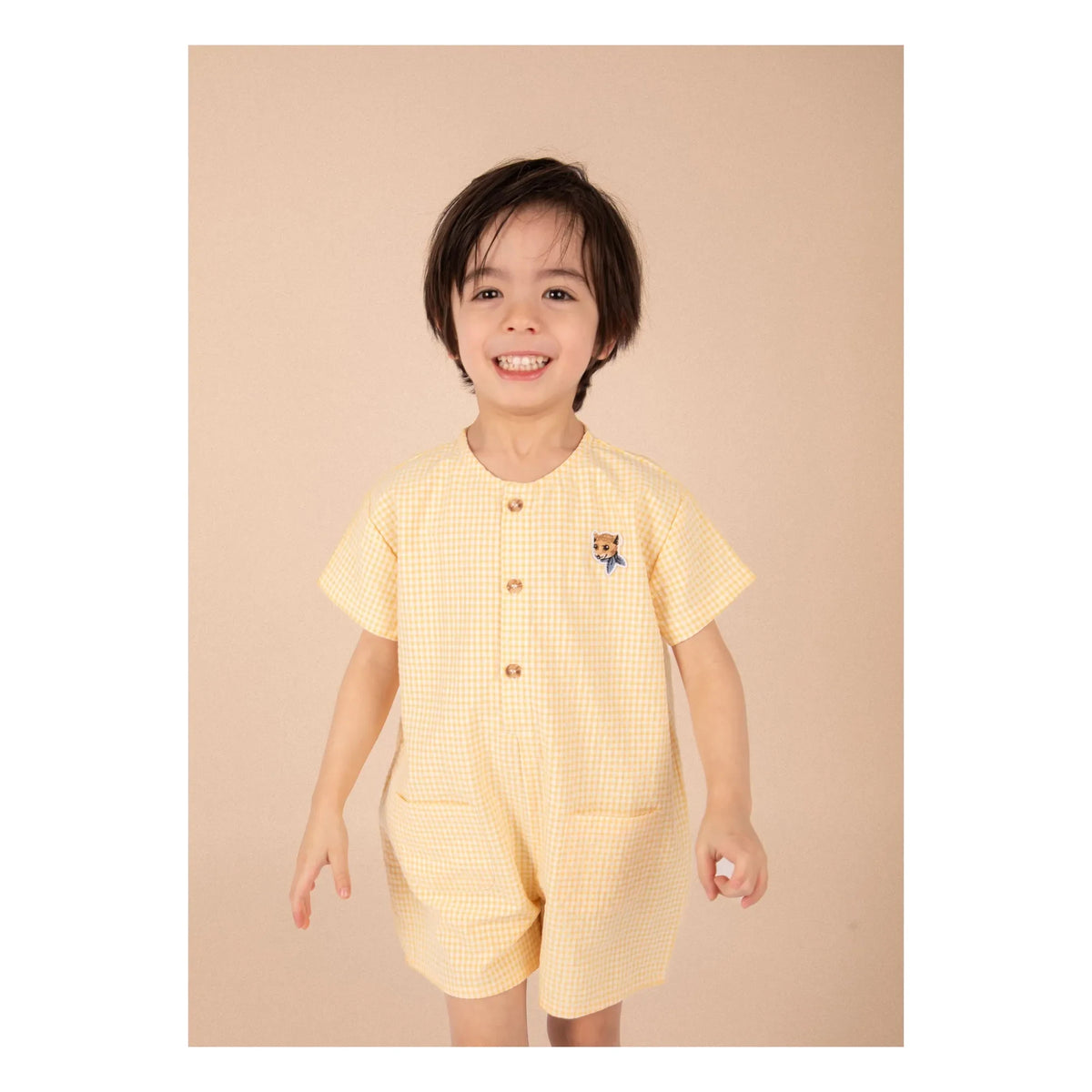 Loir - Arsène Vichy Organic Cotton Romper | Yellow