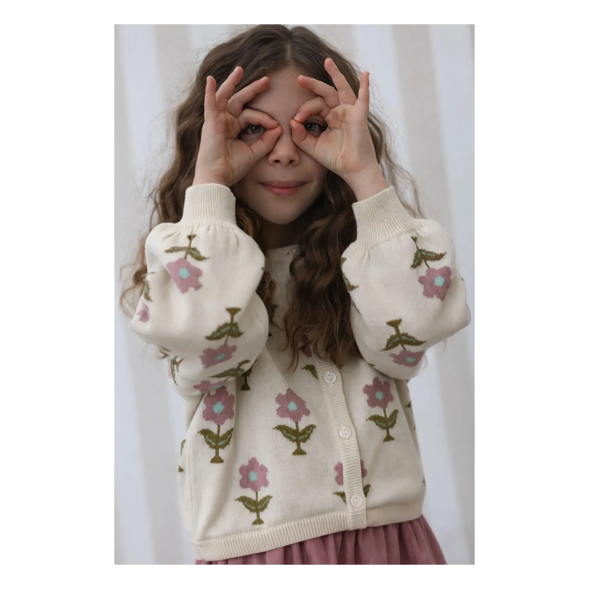 Lililotte - Carla Flowers Cardigan Organik Pamuk | Ekru