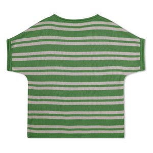 Matona - Striped Organic Cotton Fine Knit T-Shirt | Green