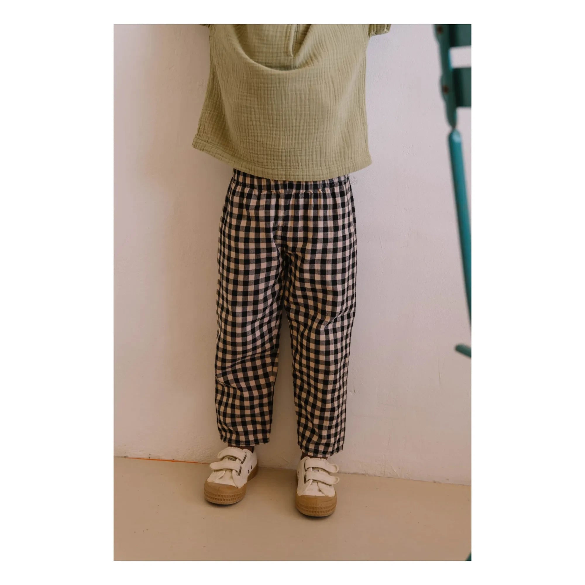 Studio Bohème - Cousin Vichy Organic Cotton Gauze Pants | Black