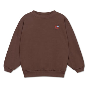 Repose AMS - Organik Pamuk Logolu Sweatshirt | Kahverengi