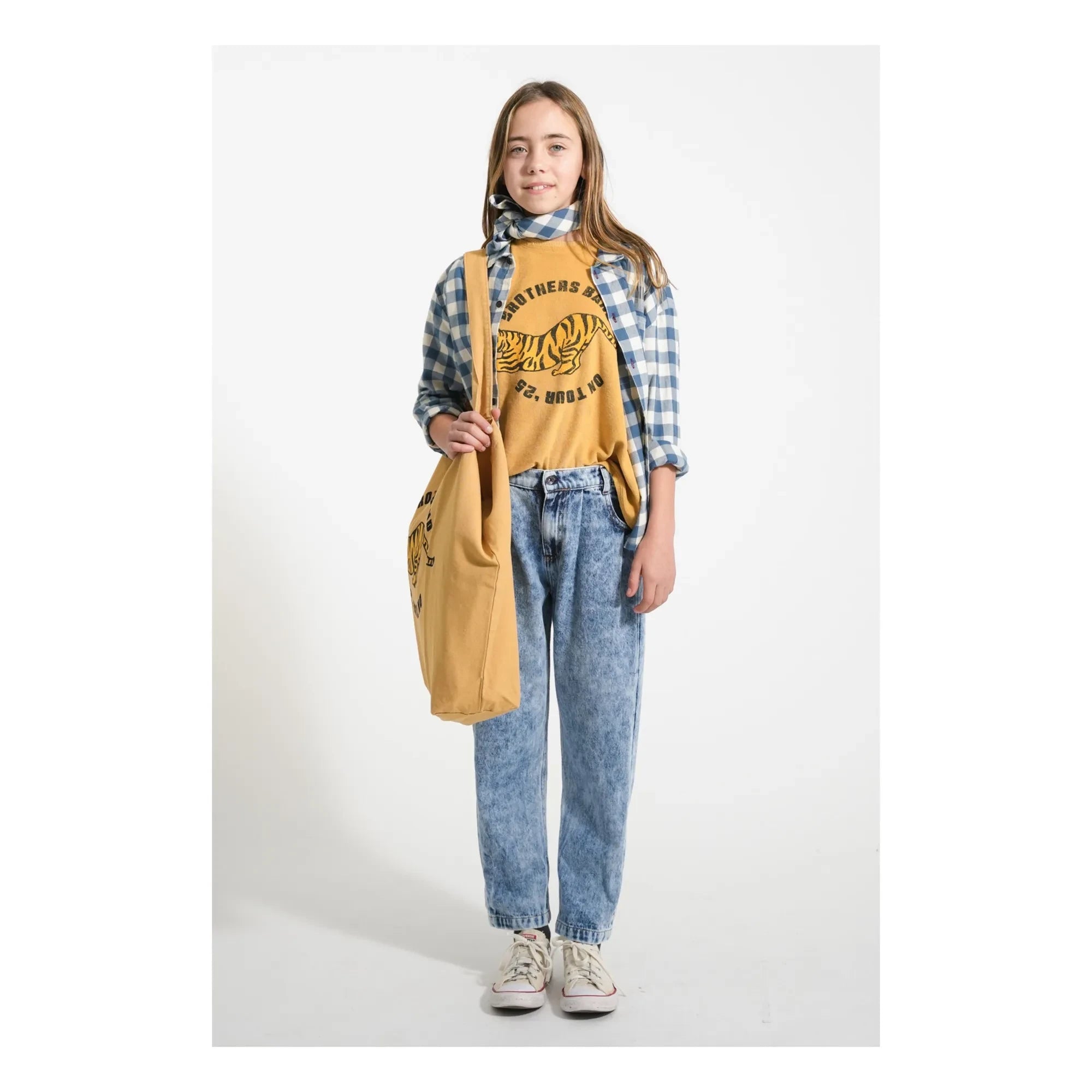 Piupiuchick - Organic Cotton Checkered Bandana | Blue