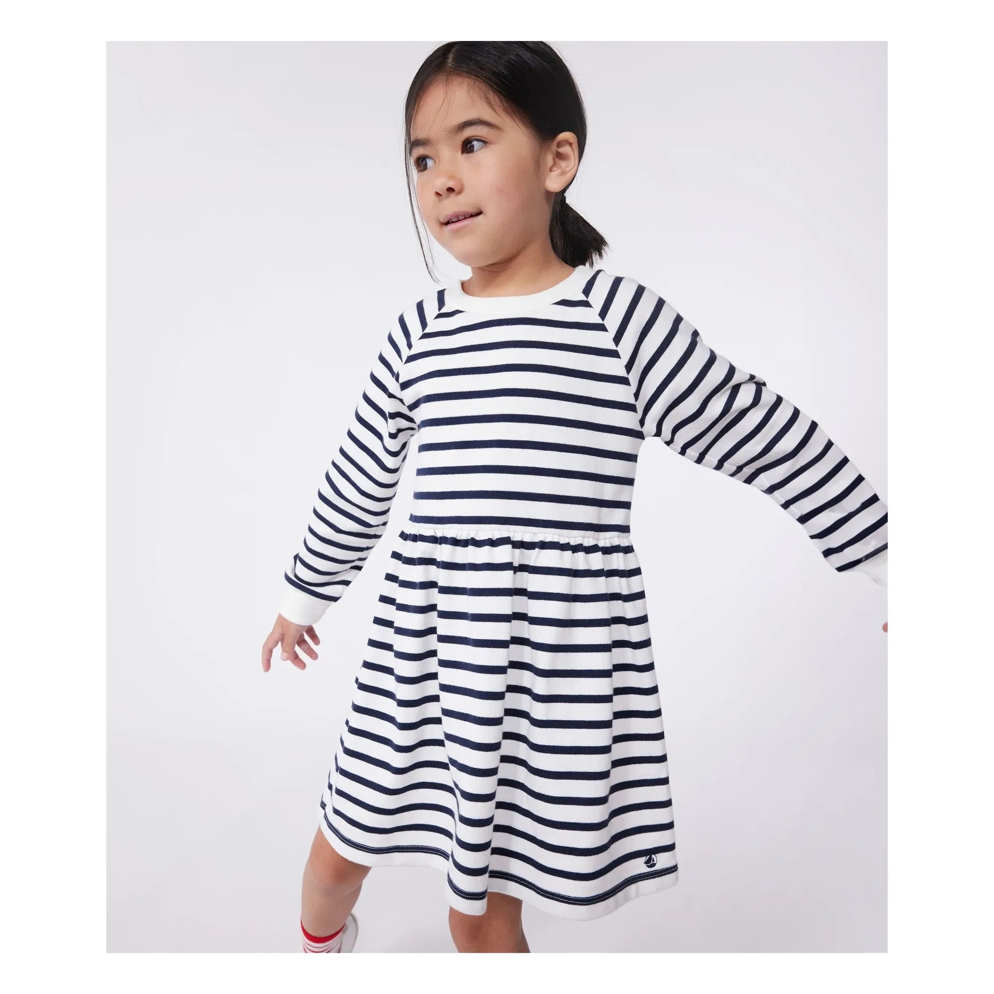Petit Bateau - Dress Bistelle Jersey Lourd Bio | Beyaz