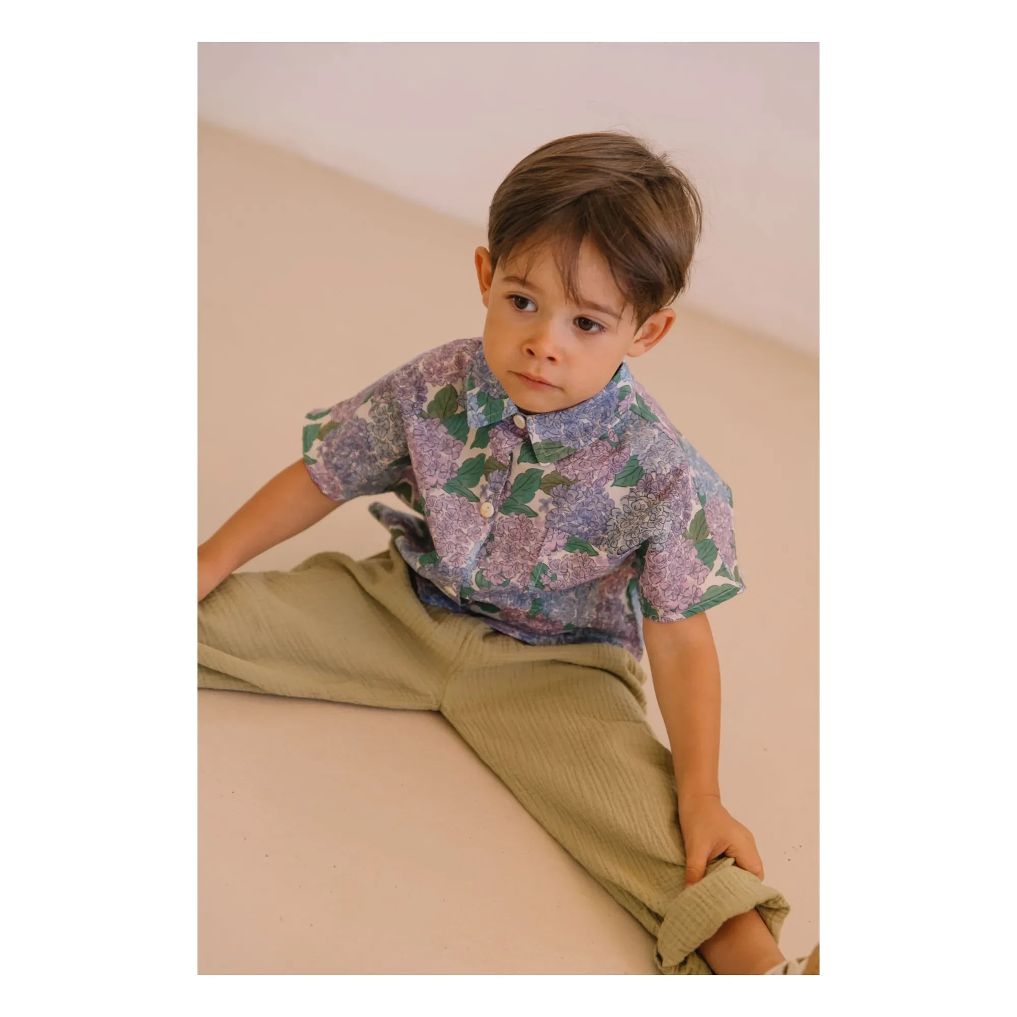 Studio Bohème - Cousin Gaze Organic Cotton Waffle Pants | Light Khaki