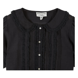 Emile et Ida - Vintage Lace Cotton Blouse | Black