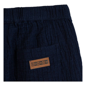 Bonton - Batcha Cotton Gingham Pants | Night Blue