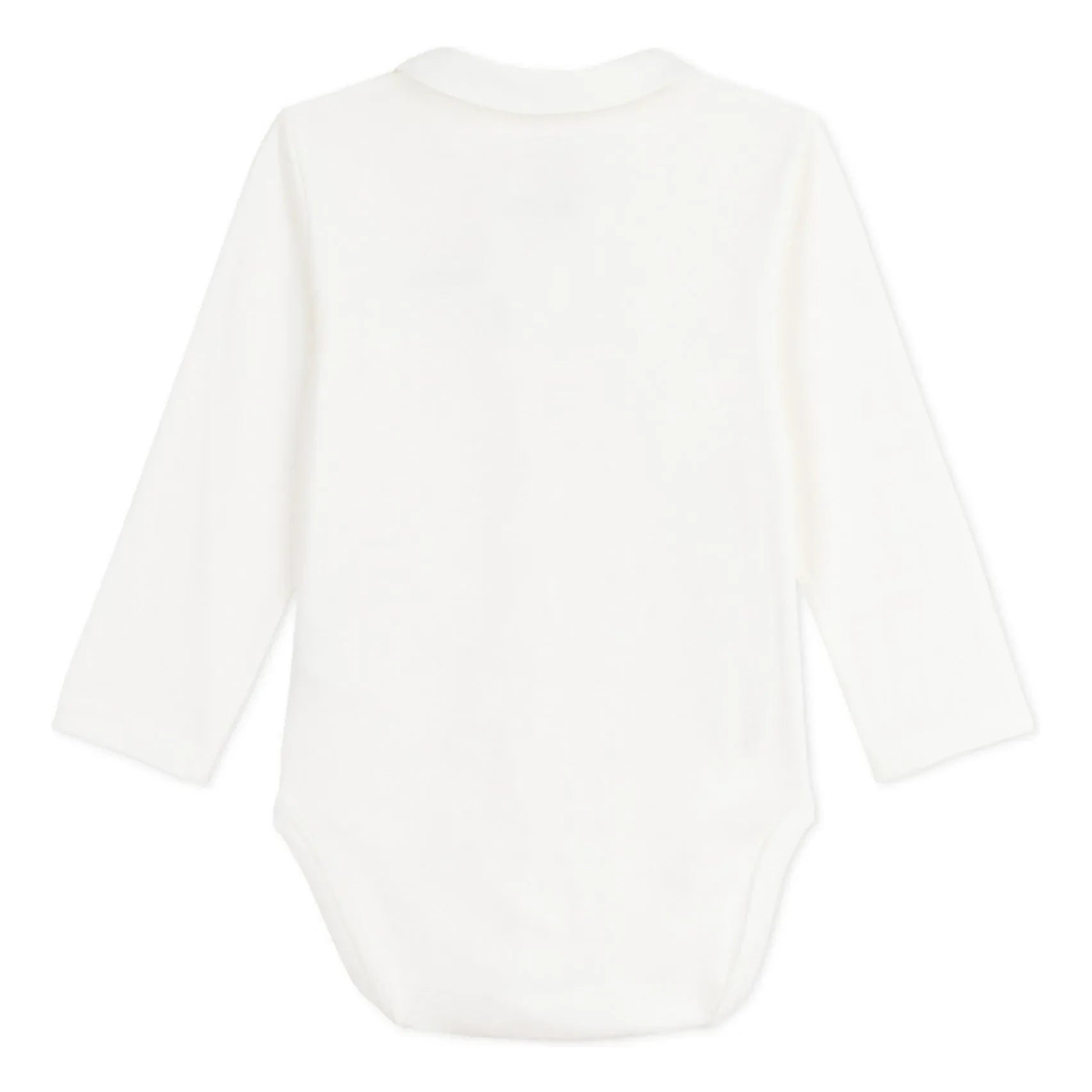 Petit Bateau - Organic Cotton Flower-Embroidered Collar Bodysuit | White