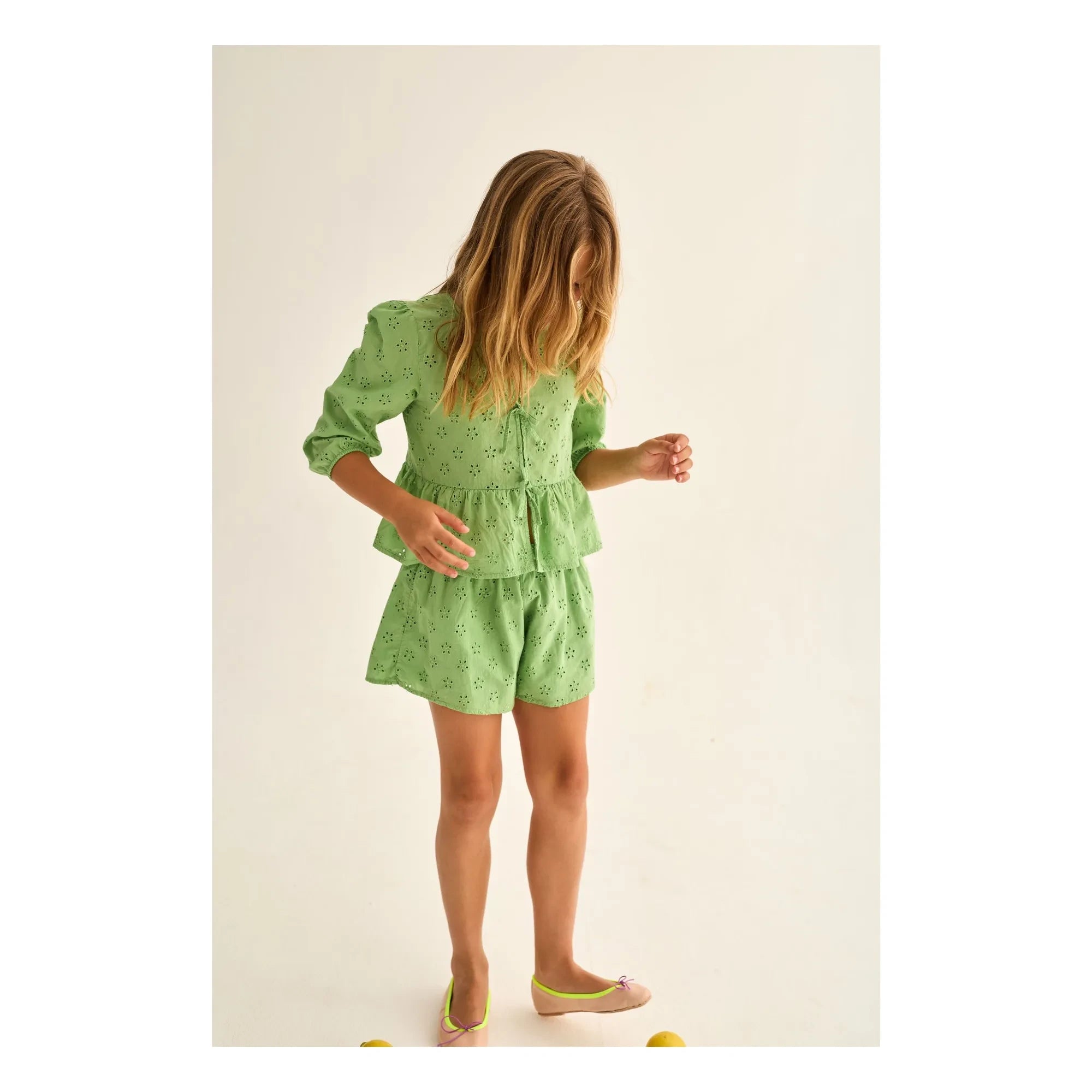 Cozmo - Alma Embroidered Blouse | Grass Green