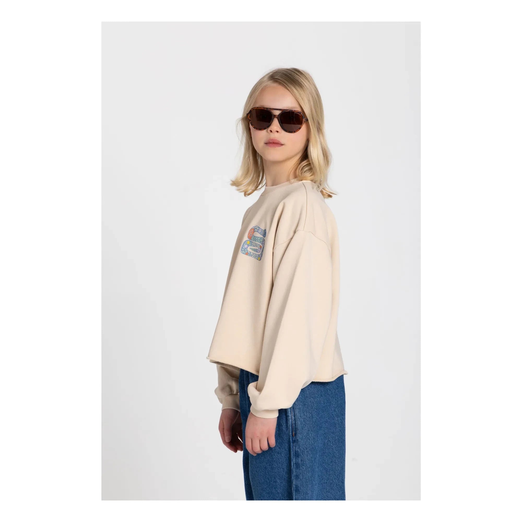 Hundred Pieces - Belmont Snake Sweat Organik Pamuk | Krem