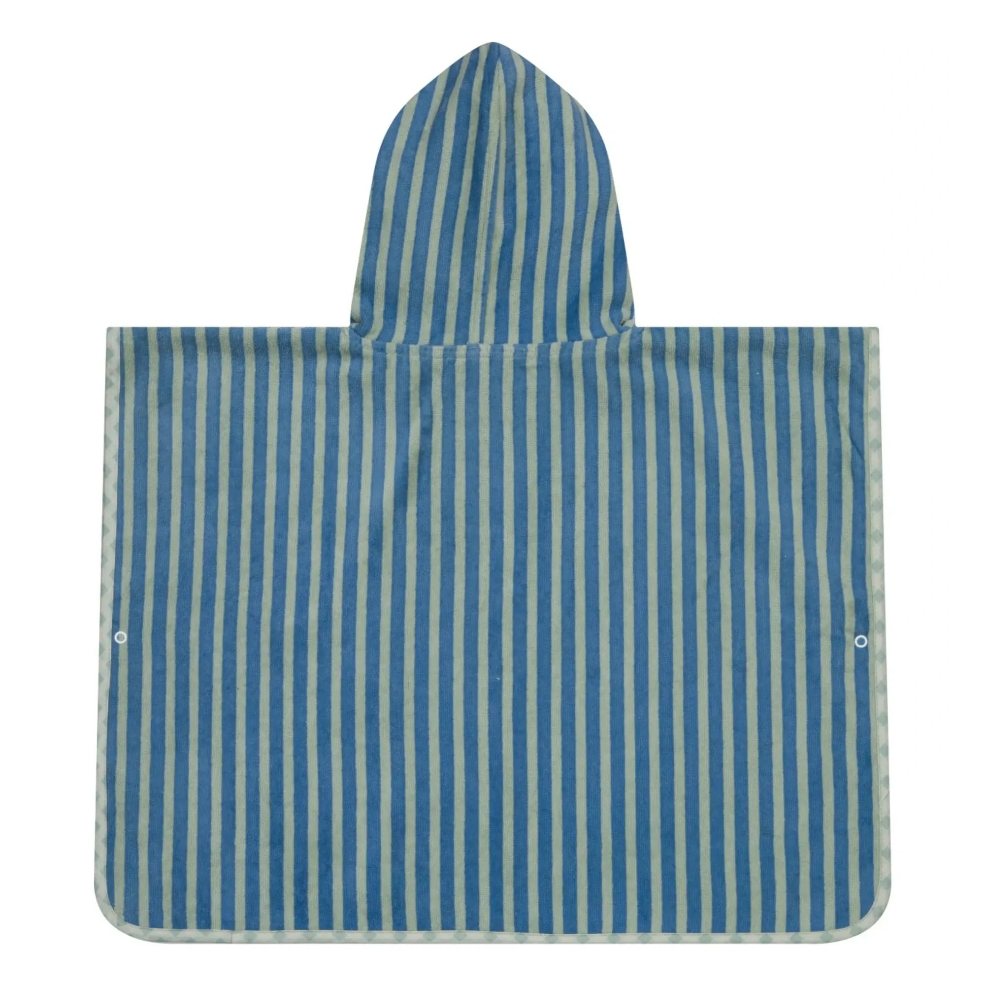 Jera Mini - Striped Towel Robe Poncho | Green Water