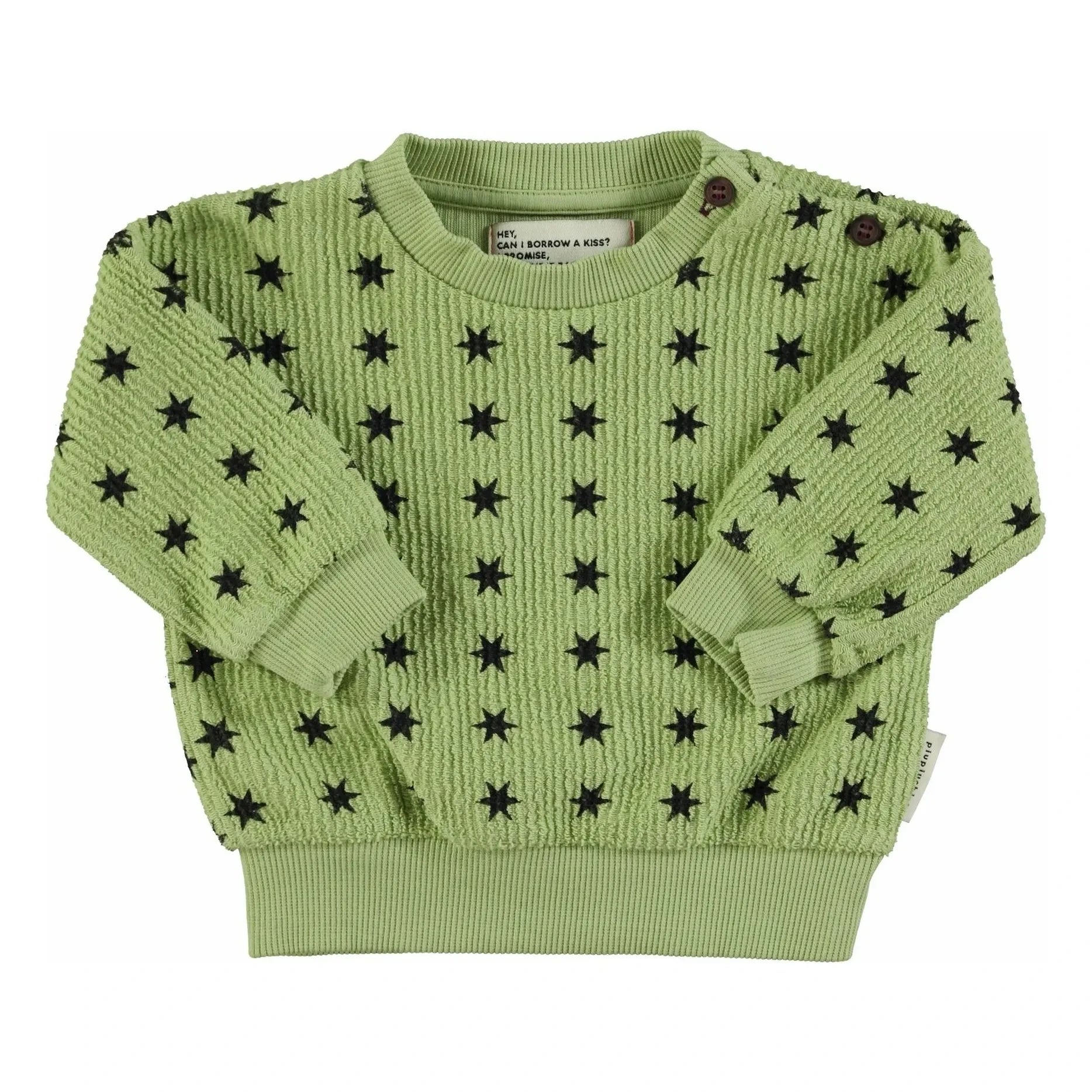 Piupiuchick - Ribbed Star Sweatshirt Organic Cotton | Green
