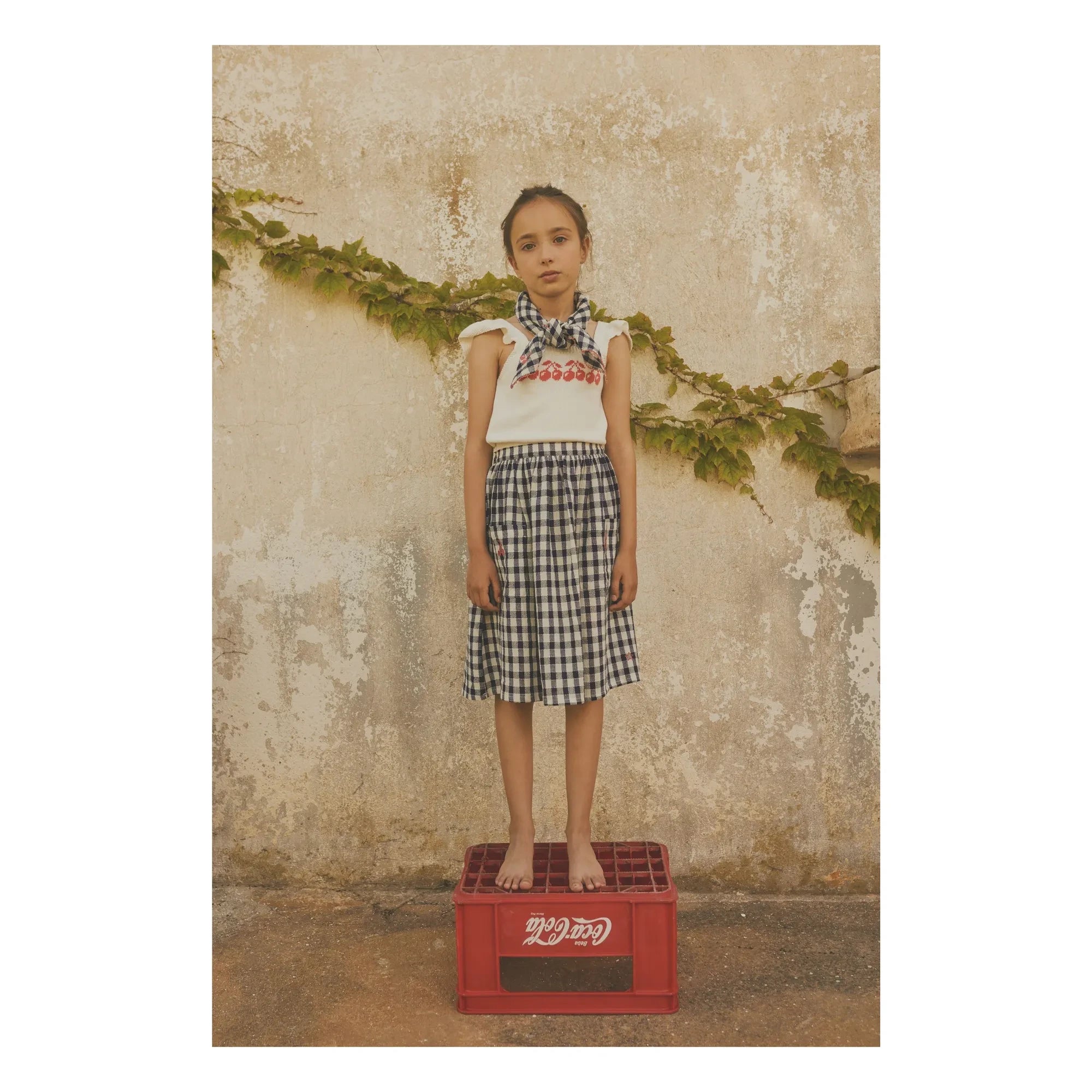 Tocoto Vintage - Cherry Jacquard Top | White