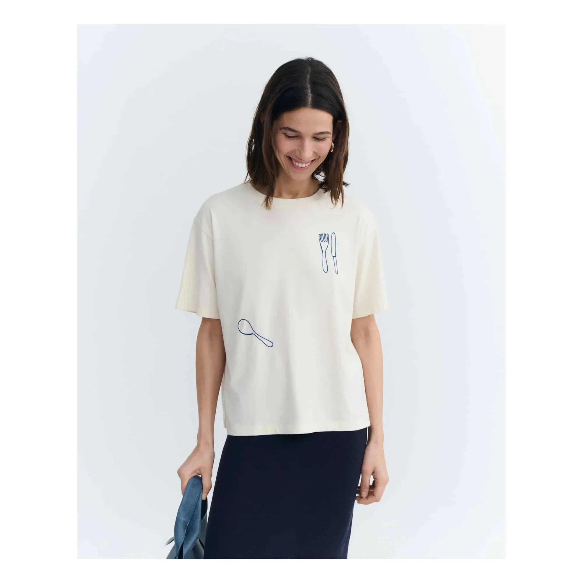 Thinking Mu - Lucia Organic Cotton T-Shirt | Ecru