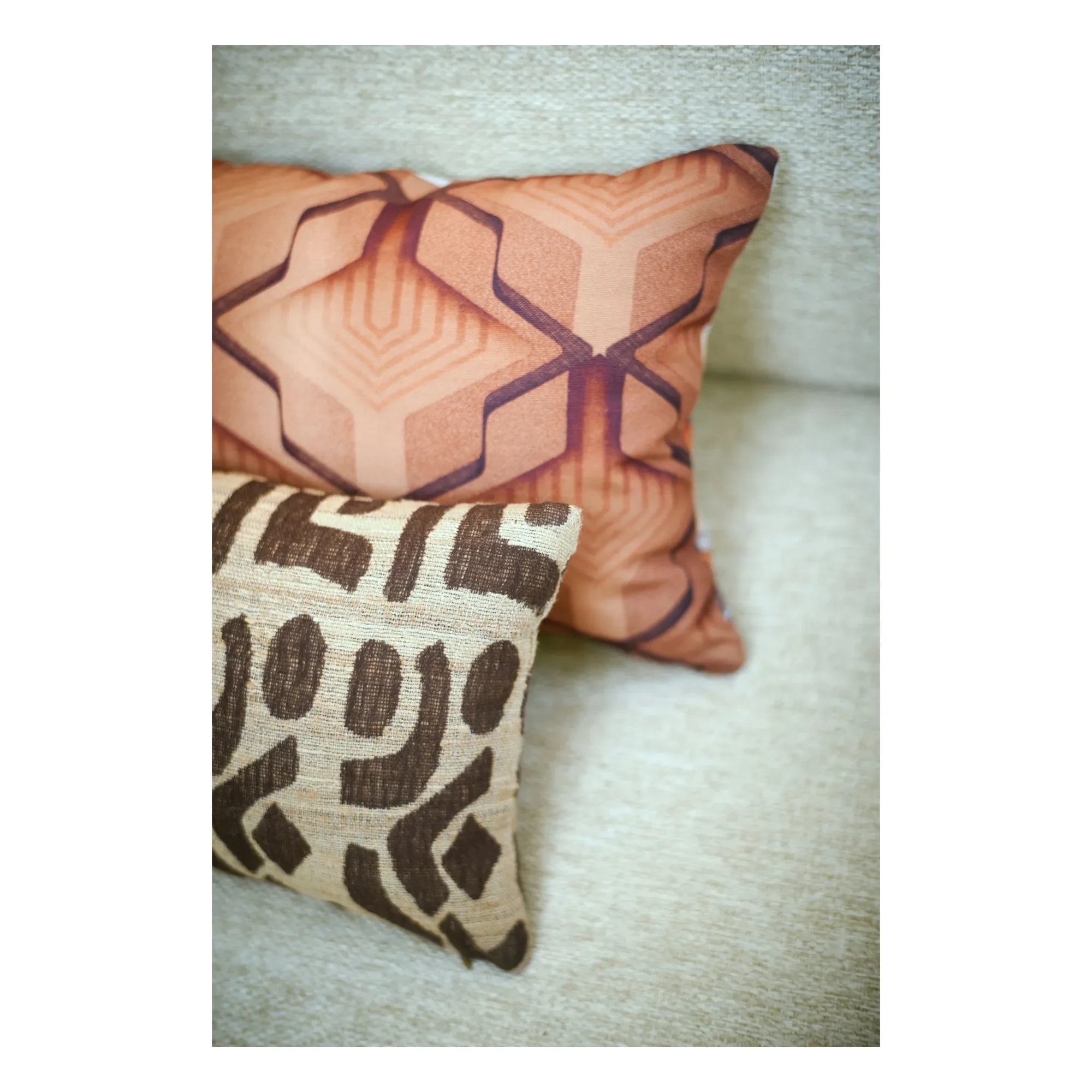 HKliving - Wool and silk cushion | Brown