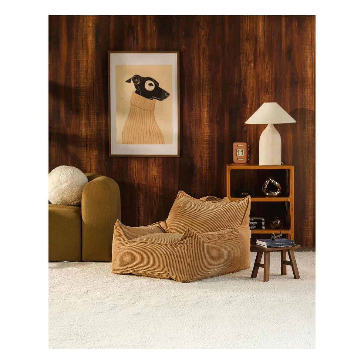 Wigiwama - Teen Ribbed Velvet Club Chair | Brown