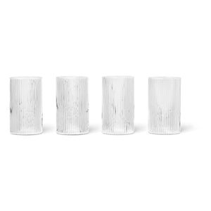 Ferm Living - Ripple Glass - 4'lü Set
