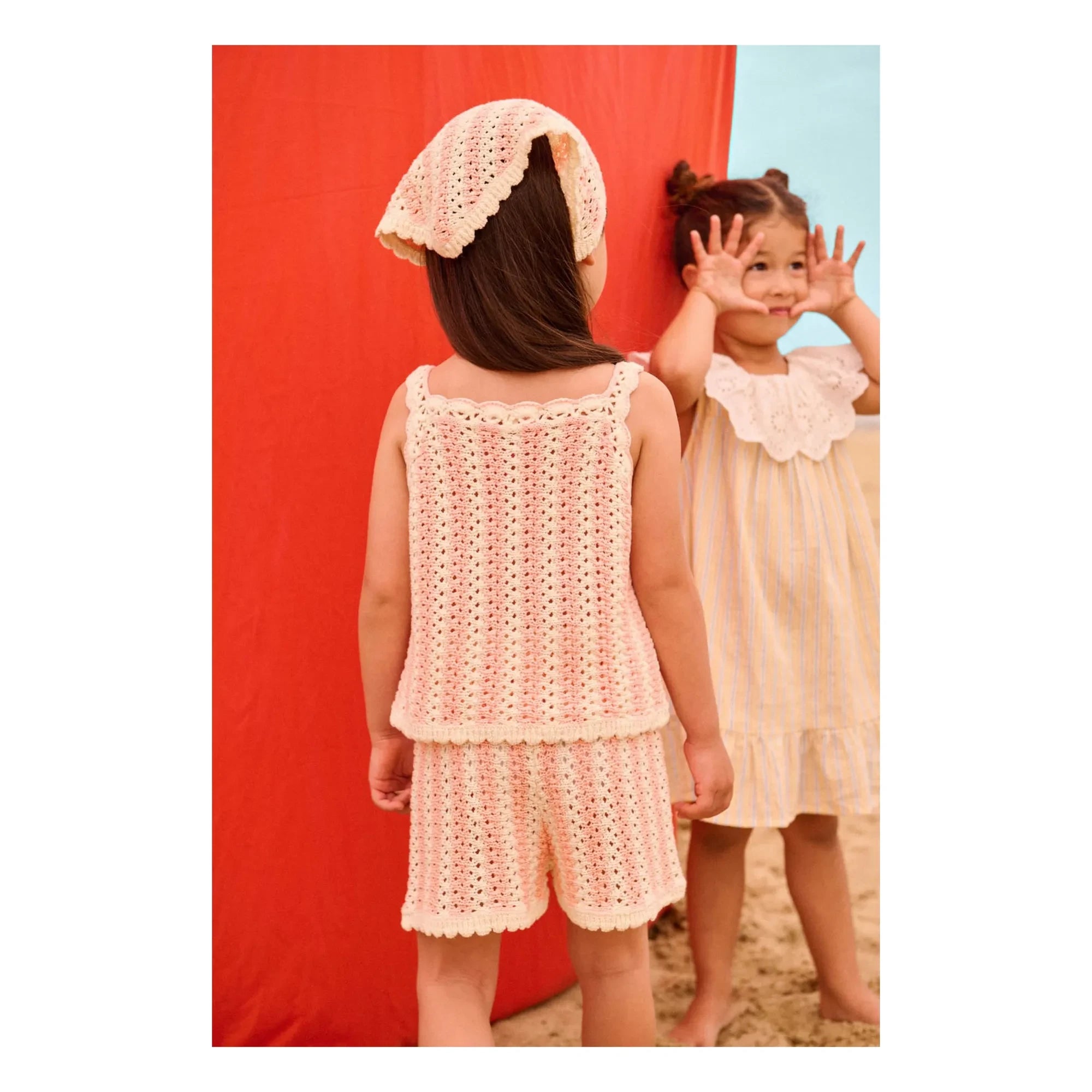 Louise Misha - Mekylane Striped Mesh Fringed Shorts | Pink