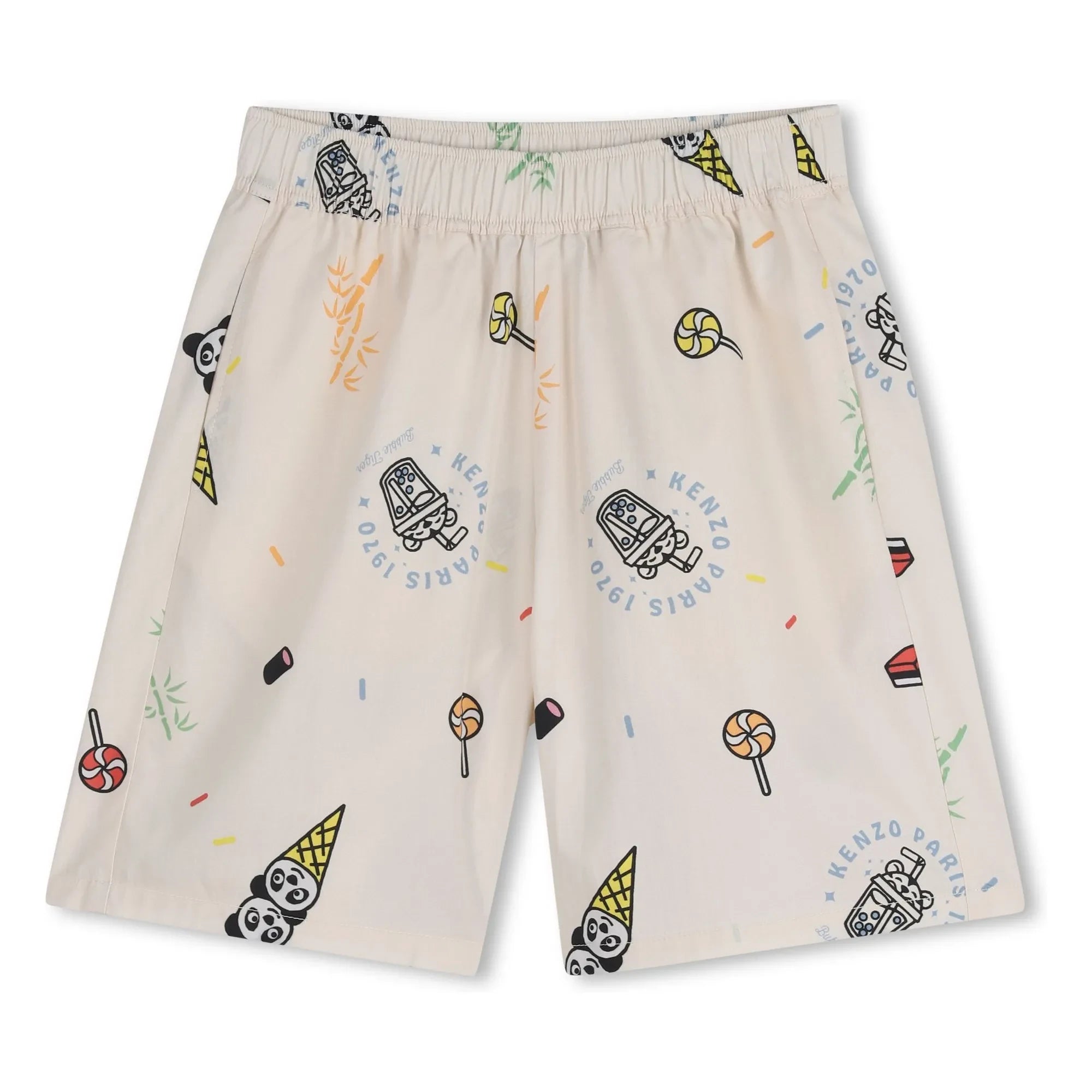 Kenzo - Happy Sweet Panda Bermuda Shorts | Ecru