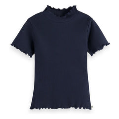 Scotch & Soda - Ribbed Organic Cotton T-Shirt | Navy Blue