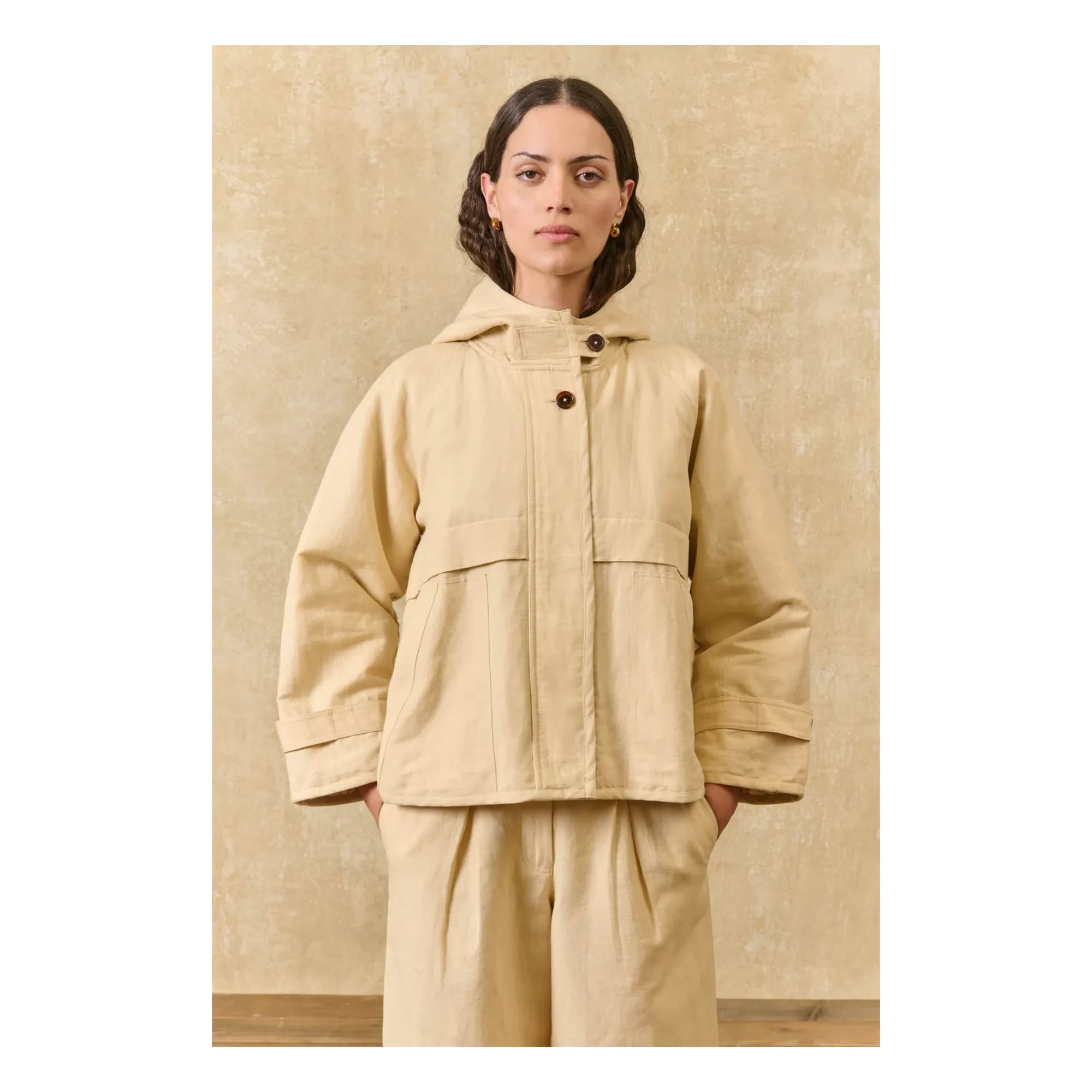 Louise Misha - Bertille Linen & Cotton Jacket | Ivory