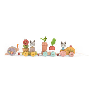 Moulin Roty - Pull-back activity train - Three little bunnies